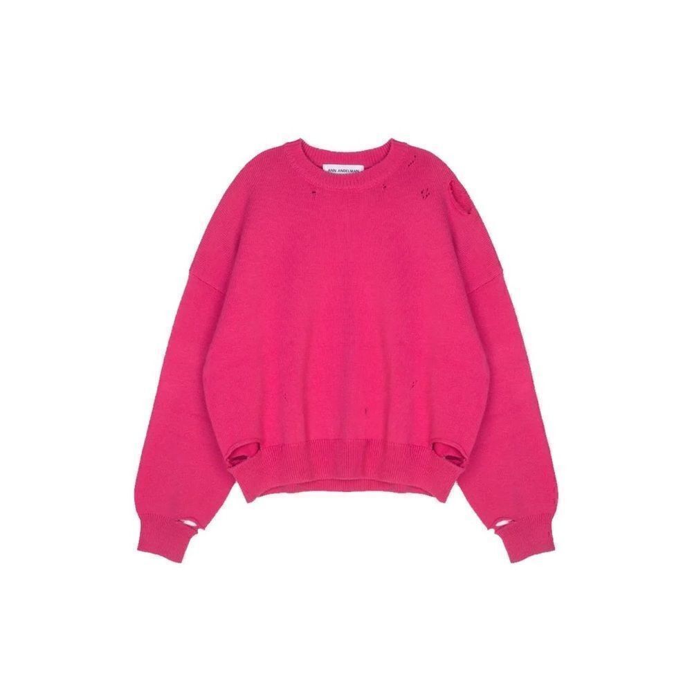 Ann Andelman Pink Knit Distressed Sweater